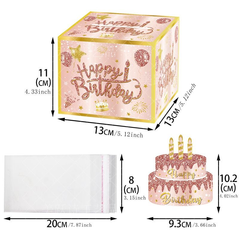 Scatole regalo per contanti, set estraibile per torte di denaro, salvadanaio per compleanno, laurea, matrimonio, baby shower