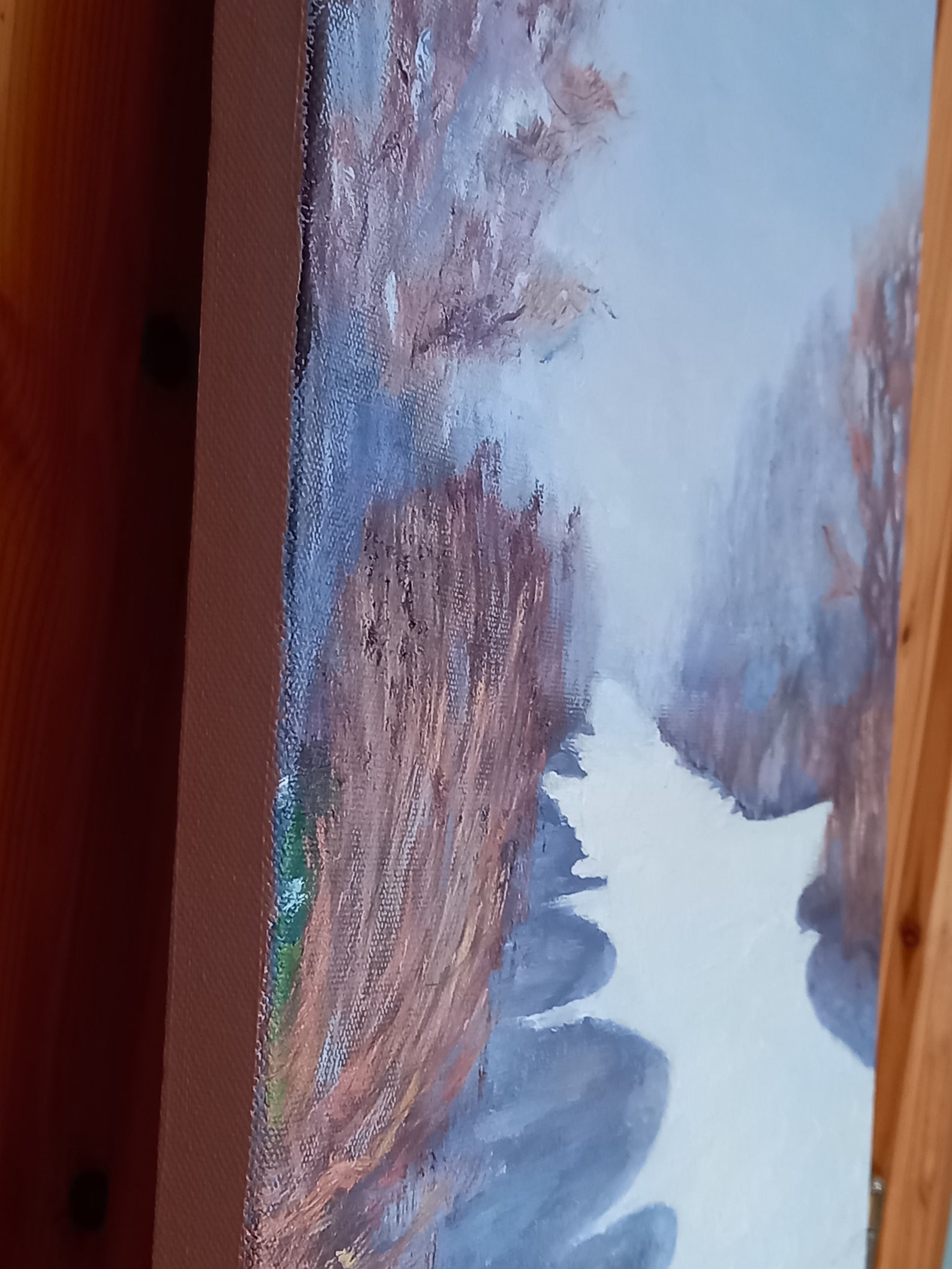 Frozen Canal in Winter in Oil Oil Painting of Frozen River on Etsy