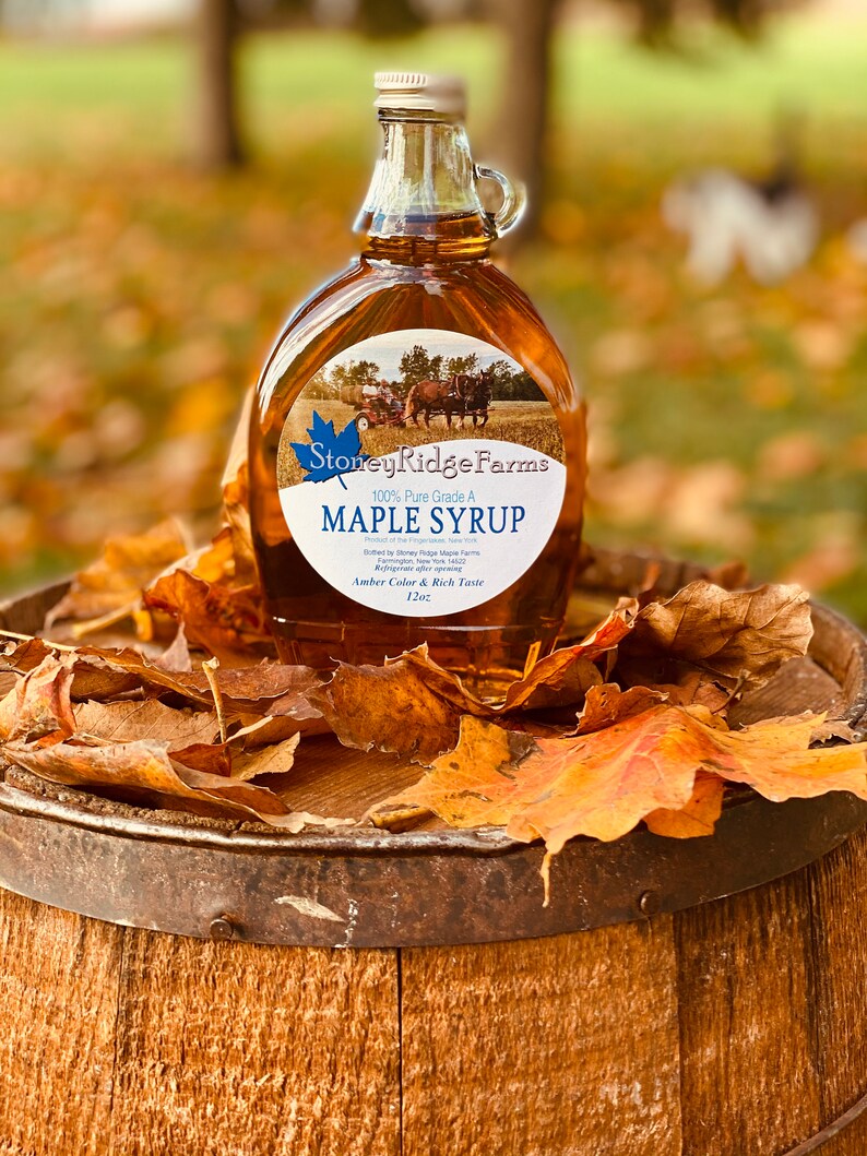 12 Oz New York Maple Syrup 12 Oz Glass Bottle Maple Gift Etsy