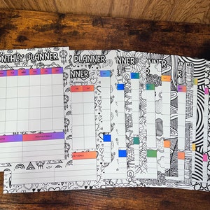 Monthly Coloring Planner Pages