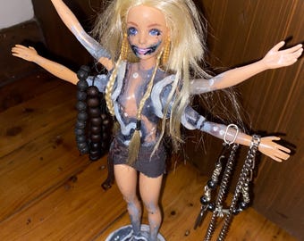 Handmade prtygrl barbie necklace and jewellery holder