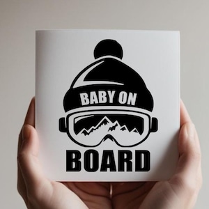 Snowboarding Baby On Board Decal, Little Shredder Sticker, Ski Baby Car Sign, Baby Safety Sign, Mountain Family Vinyl, Adventure Decal