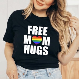 Free Mom Hugs Shirt, LGBTQ+ Unisex Tee, Pride Ally Shirt, Pride Festival Outfit, Pride Parade Shirt, Supportive Mom Gift, Inclusive Clothing