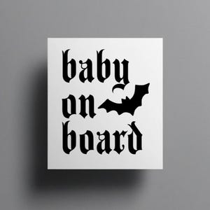 Goth Baby On Board Car Decal, Alternative Sticker, Emo Parent Gift, Goth Baby Gift, Baby Shower Gift, Baby Safety Decal, Dark Aesthetic