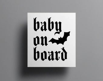 Goth Baby On Board Car Decal, Alternative Sticker, Emo Parent Gift, Goth Baby Gift, Baby Shower Gift, Baby Safety Decal, Dark Aesthetic