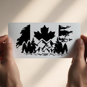 Canadian Flag Decal, Patriotic Car Decal, Vinyl Window Decal, Canadian Pride Sticker, Maple Leaf Decal, Bumper Sticker, Proud Canadian