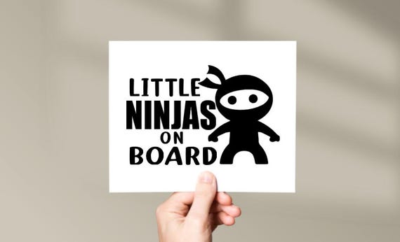 Little Ninja On Board Decal, Karate Baby Car Sticker, Baby Safety Sign, Martial Arts Parent, Boy Mom Decal, New Mom Gift, Karate Kid Sign