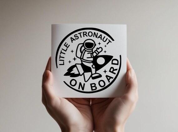 Little Astronaut on Board Decal, Baby On Board Car Sign, Space Bumper Sticker, Galaxy Baby Gift, Future Astronaut Gift, Rocket Ship Sticker