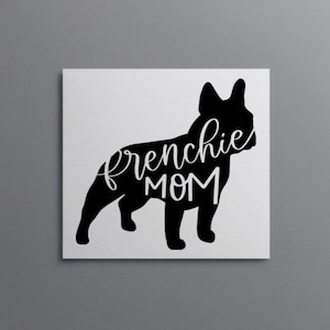 Sticker papa/maman frenchie, bouledogue français, cadeau de Noël pour papa, bas de Noël, cadeau maman chien, cadeau secret père Noël, sticker voiture chien à bord