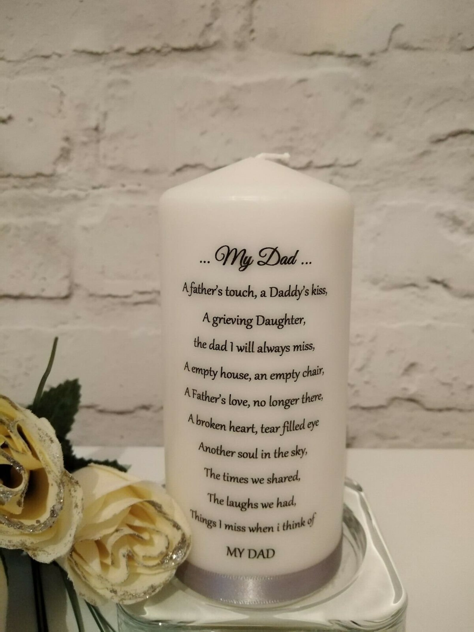 Personalised Dad candle Memorial In Loving Memory Remembrance Etsy