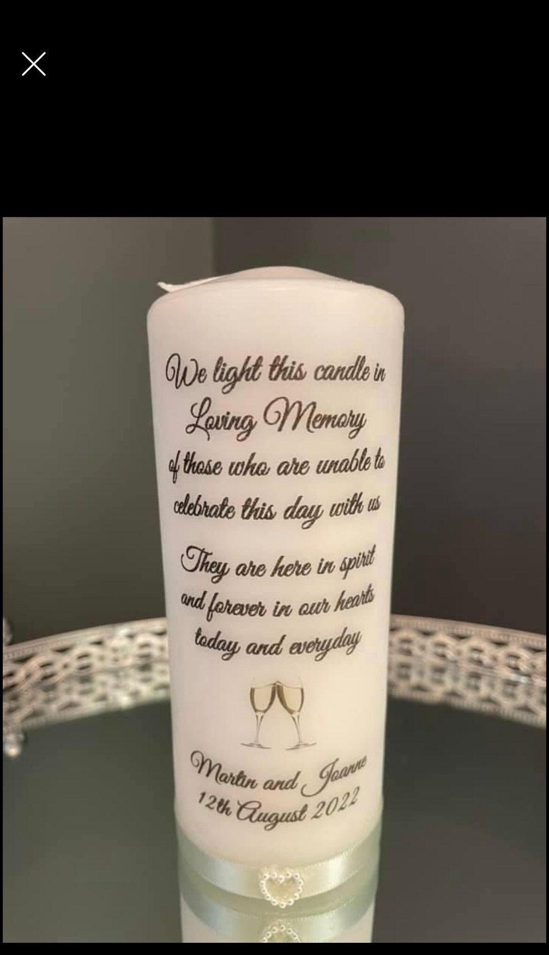 Personalised Wedding Candle Etsy