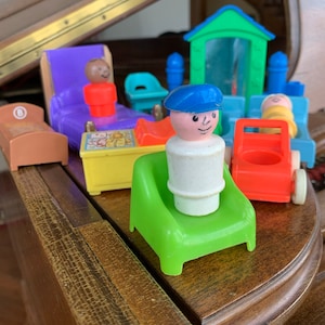 Vintage Fisher Price Little People and Furniture Lot