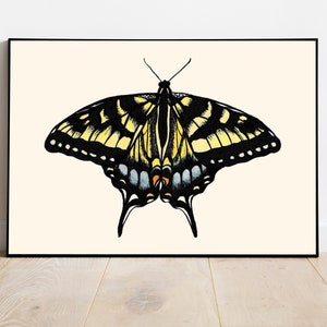 Eastern Tiger Swallowtail Butterfly Watercolor Painting - High Quality ART PRINT - by Carson Robertson - Original Art, Gift, Wall Decor, Art