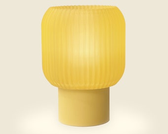 Table Lamp "SCALLOP" in Yellow with Optional Dimmer Switch