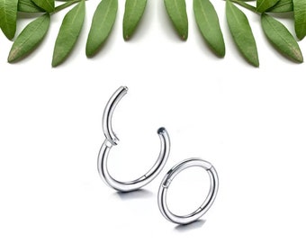 Titanium Nose Ring, Nose Ring Hoops, Septum Clicker Nose Ring, Helix Hoop Ring