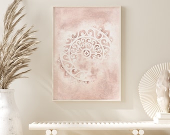 Blush Wand Kunst Mauve rosa ästhetischer Kunstdruck Dusty Rose Dekor Blush Mauve Kunst rosa Schlafzimmer Wand Dekor Modern groß über der Couch Wandkunst