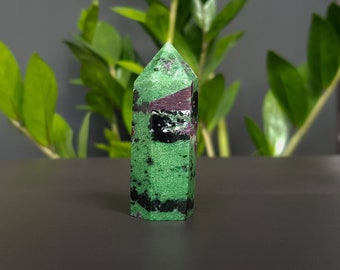 Natürlicher Rubin Zoisit Obelisk // Anyolith Turm // 50g crystal point