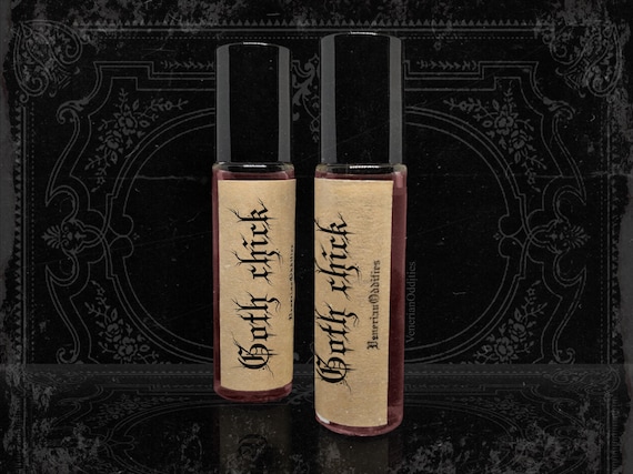 Goth Chick feminine fragrance (Cherry, Black tea, Leather, Rose, Incense), indie perfume.