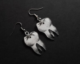 Tooth earrings / molar teeth / gothic jewellery