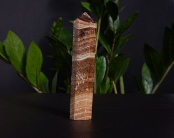 Schoko Calcit Turm // brauner Aragonit Obelisk