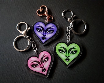 Heart-shaped acrylic keychain | Double-sided keychain