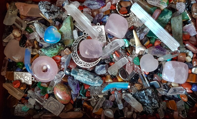 Crystal confetti / witchy mystery grab bag / crystal grab bag / gemstone goblincore scoop / cottagecore / vulture culture image 3