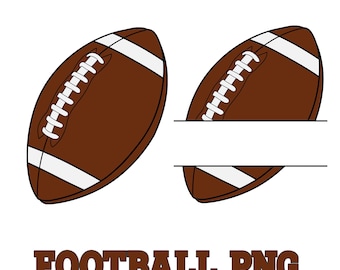 May include: Two brown and white footballs with laces, one with a blank space for text, and the words "FOOTBALL PNG" below.