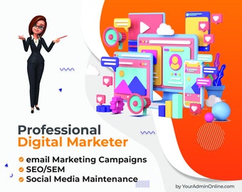 Digital Marketing - email Marketing Campaigns: Constant Contact, Mailchimp Social Media Facebook, Twitter, WhatsApp