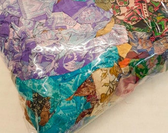 1 Kg Pure Silk Vintage Sari Fabric Grab Bag | Boho Scrap DIY Projects SL12