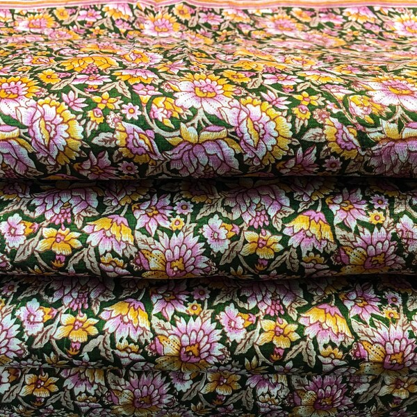 Pure Silk Fabric By The Yard Dress Making Cloth Collage Sewing Vintage Recycled Material Print Textile Saree Sari Easter Egg Dyeing PSF1608