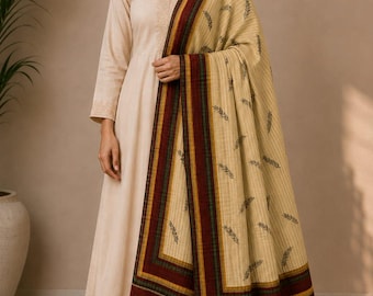 Vintage Indian Pure Chiffon Stole Printed Scarf Long Dupatta Ethnic Textile Woman Hijab Wrap Sarong Fabric Shawl Scarves Fancy LD5994