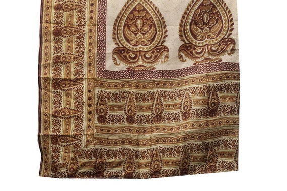 Pure Silk Scarf, Saree Fabric, Recycled Vintage, … - image 1