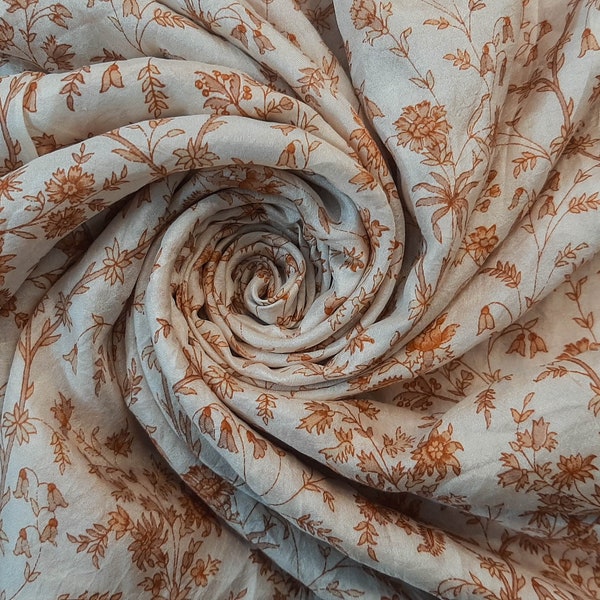 Pure Silk Fabric By The Yard Dress Making Cloth Collage Sewing Vintage Recycled Material Print Textile Saree Sari Easter Egg Dyeing PSF1594