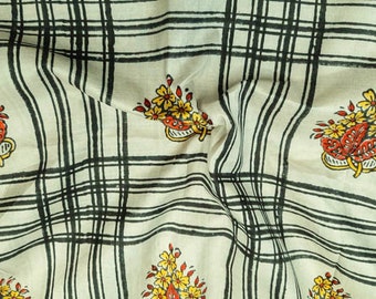 Tissu en soie pure par mètre, confection de vêtements, collage, couture, matériau recyclé vintage, tissu floral, sari doux, PSF1465