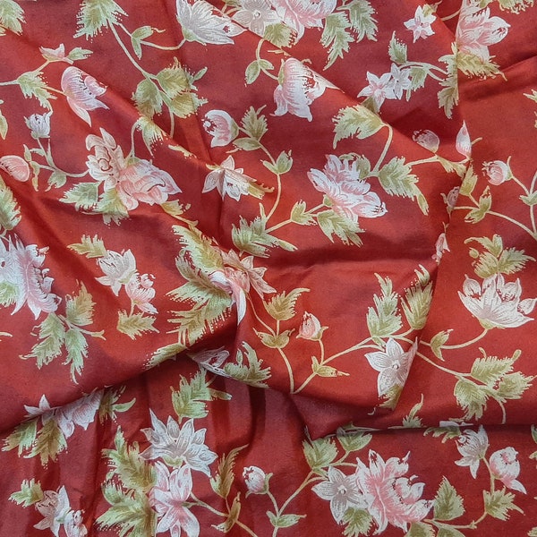Tissu en pure soie par mètre, confection de vêtements, collage, couture vintage, matériau recyclé, impression textile, sari sari, teinture d'oeufs de Pâques PSF1591