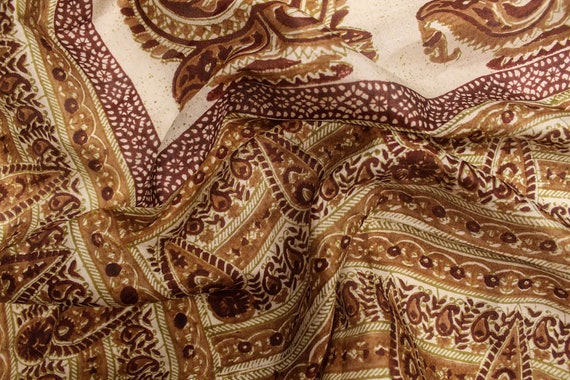 Pure Silk Scarf, Saree Fabric, Recycled Vintage, … - image 7