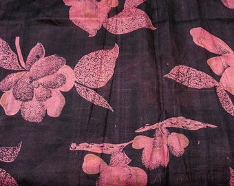 Tissu en soie pure par mètre, confection de vêtements, collage, couture, matériau recyclé vintage, tissu floral, sari doux, PSF1512