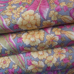 Pure Silk Fabric By The Yard Dress Making Cloth Collage Sewing Vintage Recycled Material Print Textile Saree Sari Easter Egg Dyeing PSF1568 image 6