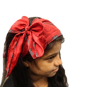 Écharpe en pure soie recyclée, vintage, sari, ceinture pour la tête, reste de cravate, foulard, ceinture en soie, fabrication de tissus doux, décoration recyclée, ceintures, bandes SL4 image 6