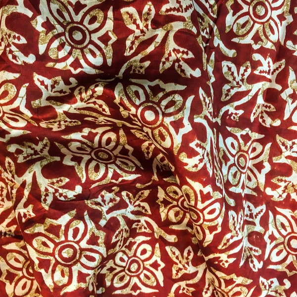 Pure Silk Fabric By The Yard Dress Making Cloth Collage Sewing Vintage Recycled Material Print Textile Saree Sari Easter Egg Dyeing PSF1573