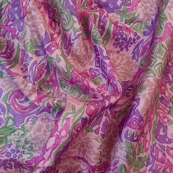 Pure Silk Fabric By The Yard Dress Making Cloth Collage Sewing Vintage Recycled Material Print Textile Saree Sari Easter Egg Dyeing PSF1572