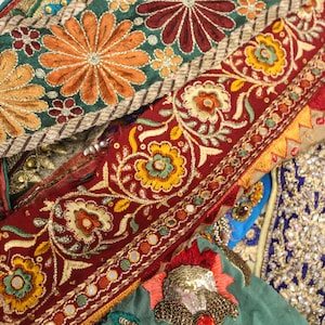 25 Stück Boho Schrott Schnipsel Perlen Stoff Pack Borte Art Junk Journal Verschönerung Collage Nähen Basteln Versorgung Stoffe Reststücke SL2