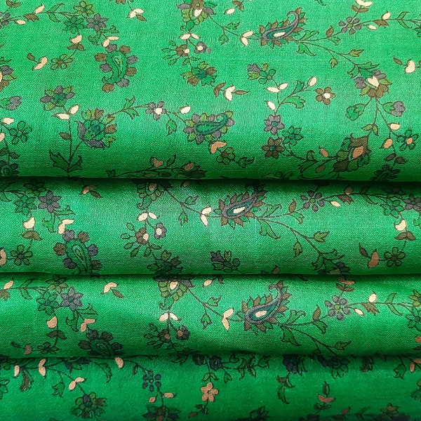 Pure Silk Fabric By The Yard Dress Making Cloth Collage Sewing Vintage Recycled Material Print Textile Saree Sari Easter Egg Dyeing PSF1595