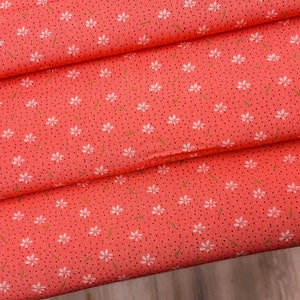 Viscose Fabric Pink White Floral Material Clothing Dress Fabric By the Yard RF1006