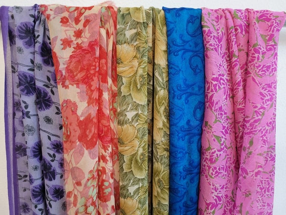 Soft Chiffon Silk by Weight Pure Silk Fabrics Lot Grab Bag Mixed Remnants Wholesale Fabric Scrap Snippets Swatches Light Silks Material SL14 Etsy UK