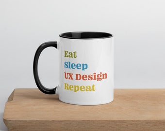 Caneca de repetição Eat Sleep UX Design, caneca UX Designer, presente de experiência do usuário, UX Design