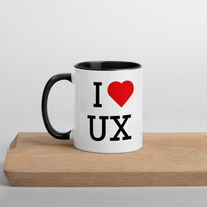 I Heart UX Mug, UX Designer Mug, User Experience Gift, UX Researcher Gift, Product Gift