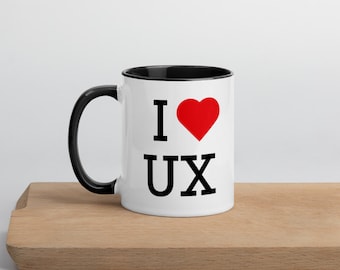 I Heart UX Mug, UX Designer Mug, User Experience Gift, UX Researcher Gift, Product Gift