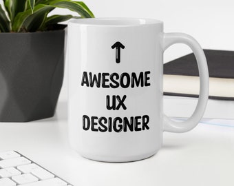Caneca incrível de UX Designer de 15 onças, presente para UX Designer