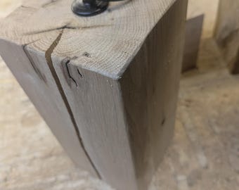 Türstopper aus massiver Eiche mit schwarzem Griff - schwerer Charakter rustikales Holz